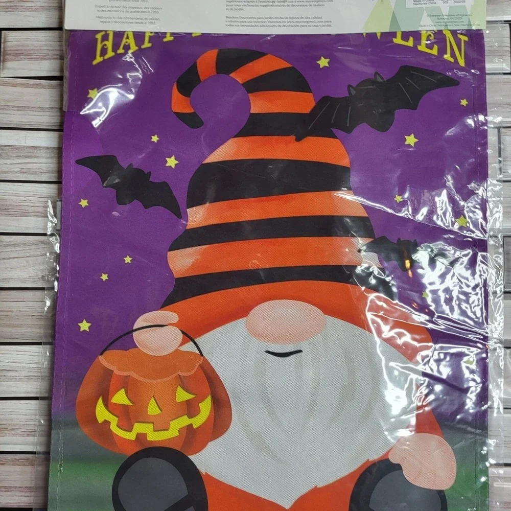 New Happy Halloween Gnome Garden‎ Flag Colorful 12.5